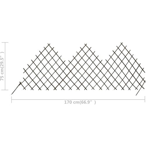 Rešetkaste vrtne ograde 5 kom 170 x 75 cm od vrbe slika 25