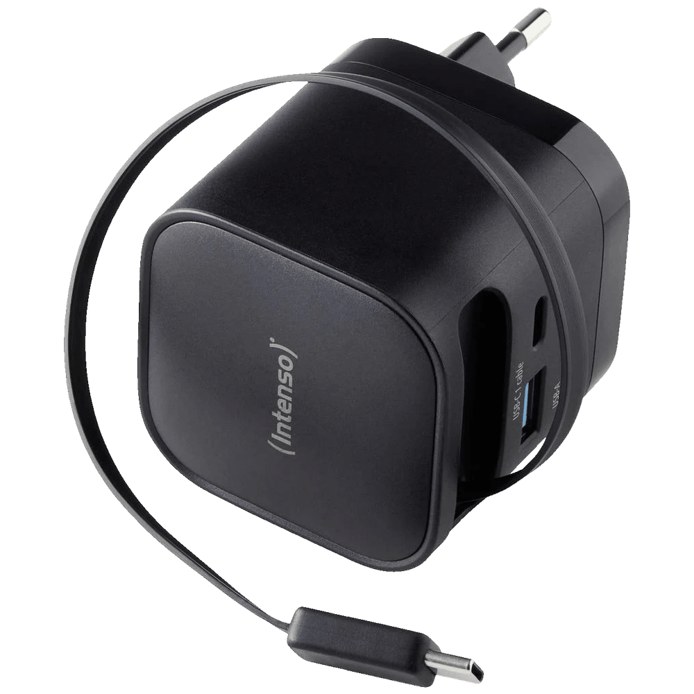 (Intenso) Punjač kučni sa type C kabelom / Power Adapter W65ACIC GaN, 1xUSB-A, 1xUCB-C, 65W  slika 2