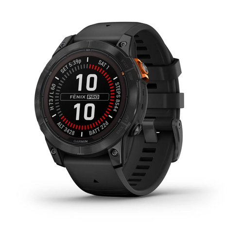 Garmin fenix 7 Pro, Solar izdanje, tamnosivi s crnim remenom slika 1