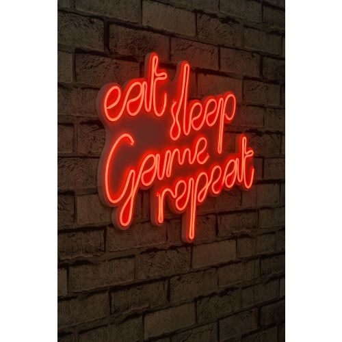 Wallity Ukrasna plastična LED rasvjeta, eat sleep game repeat - red slika 11