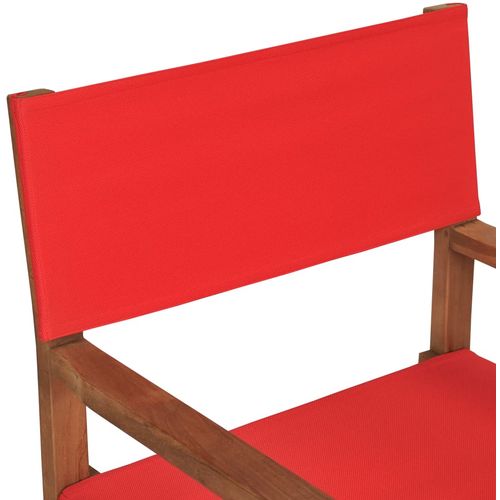 Redateljska stolica od masivne tikovine crvena slika 15