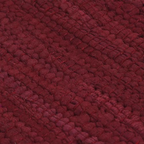 Ručno tkani tepih Chindi od pamuka 160x230 cm bordo slika 7