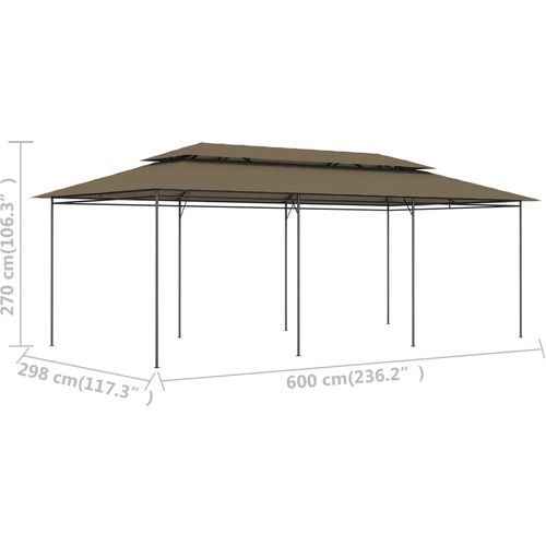 Sjenica 600 x 298 x 270 cm smeđe-siva 180 g/m² slika 18