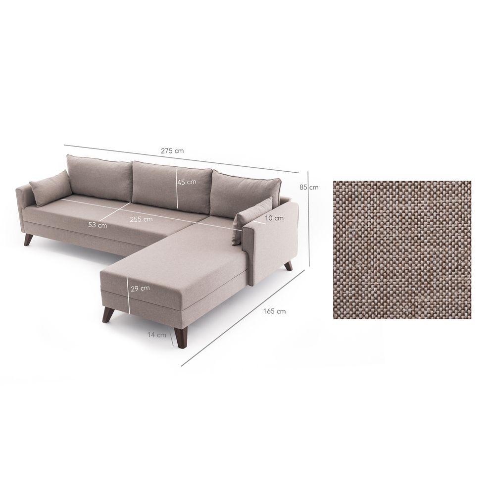 Bella Kutna Sofa Desno 1 - Krem Boja slika 7