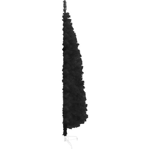 Tanka umjetna polovica božićnog drvca sa stalkom crna 180 cm slika 5