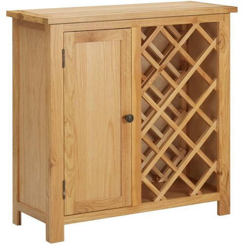 Ormarić za vino za 11 boca 80 x 32 x 80 cm masivna hrastovina slika 9