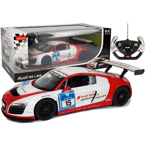 Auto na daljinsko upravljanje Audi R8 LMS Rastar 1:14 bijelo-crveni slika 1