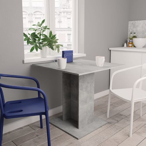 Blagovaonski stol siva boja betona 80 x 80 x 75 cm od iverice slika 18