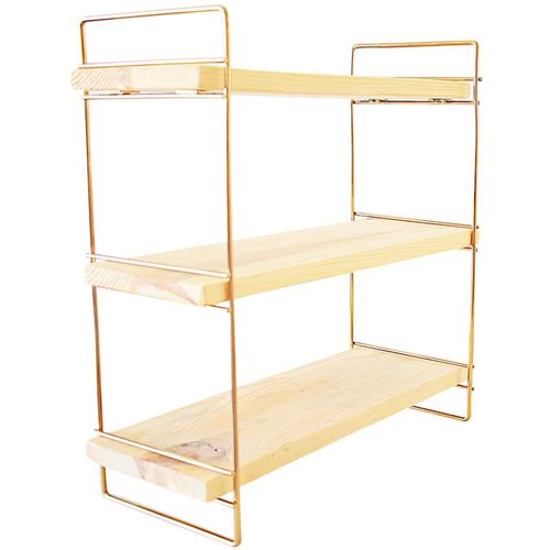 Masa Üstü 3 Katlı Organizer, Servis Rafı Gold
Brown Wall Shelf slika 7