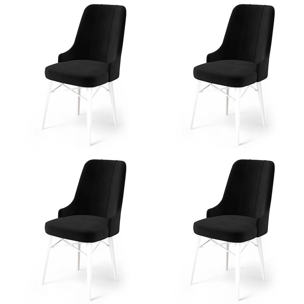 Pare - Crno-bijeli set stolica (4 komada) slika 1
