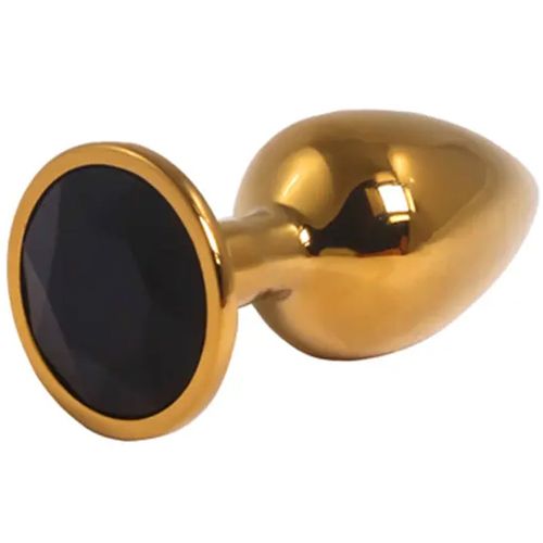 Mali zlatni analni dildo sa crnim dijamantom slika 1