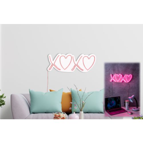 Wallity Ukrasna plastična LED rasvjeta, Tic Tac Toe XoXo - Pink slika 3