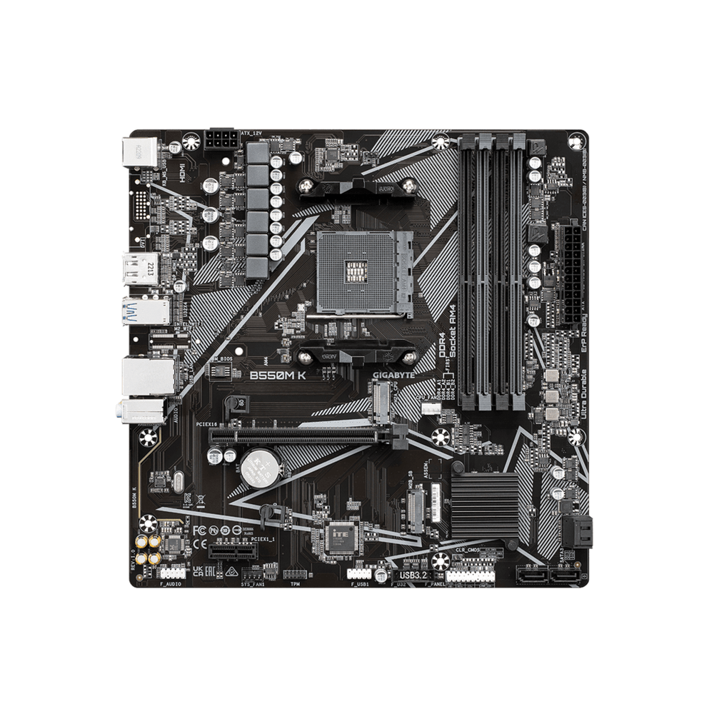 Gigabyte MB [B550M K];AM4; 4xDDR4; 2xM.2; 4xSATA;8xusB; DP; HDMI; PS2; mATX slika 2