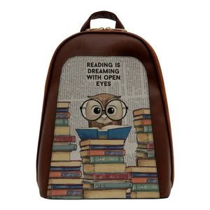 DOGO Ženski ruksak Tidy Bag The Wise Owl, Taba