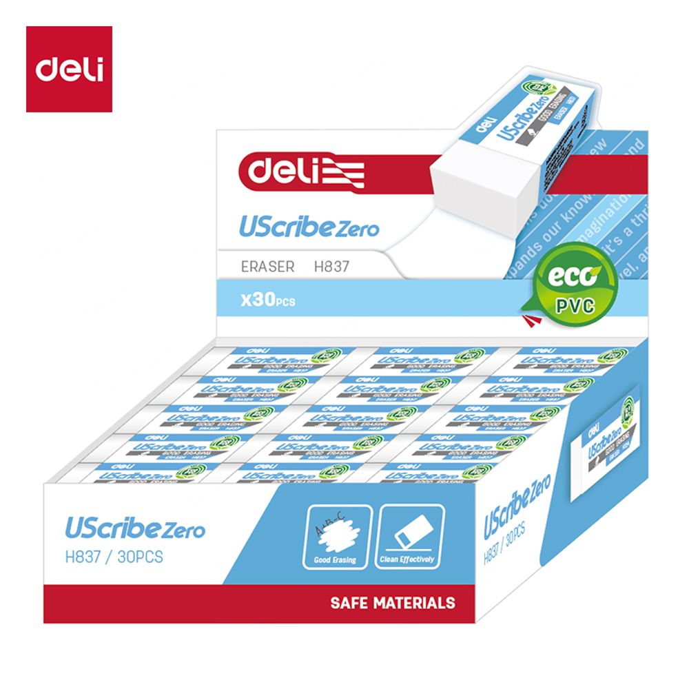 GUMICA DELI USCRIBE ZERO - EKO PVC 60x22x12mm BELA EH837 slika 1