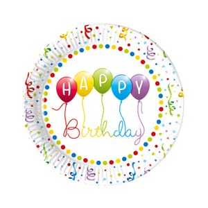 Papirni tanjir Happy Birthday 23cm, 8kom