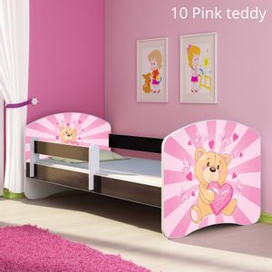 Dječji krevet ACMA s motivom, bočna wenge 140x70 cm - 10 Pink Teddy Bear