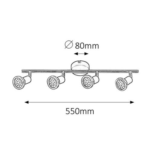 Rabalux Valentine spot LED GU10 4x3W m.crna/bakar Spot rasveta slika 3