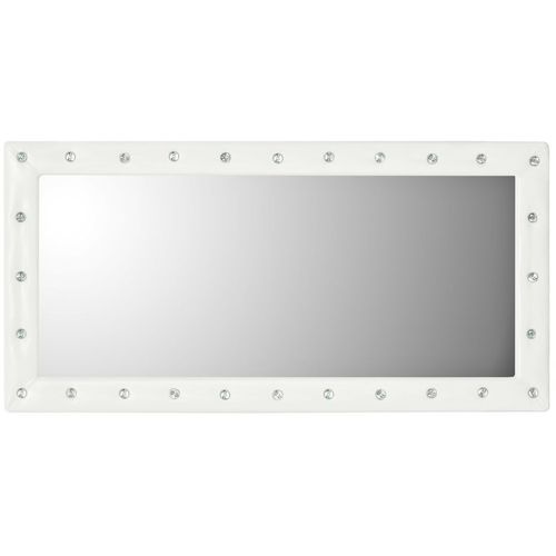 Zidno Ogledalo s Umjetnom Kožom 60x120 cm Sjajno Bijelo slika 21