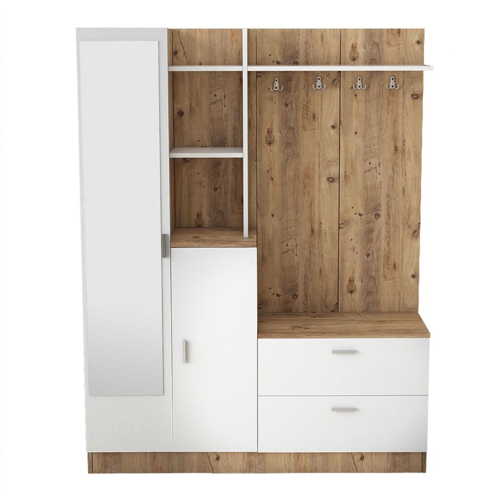 Hall Stand Dd5-Aw - Atlantic Pine i Bijela slika 5