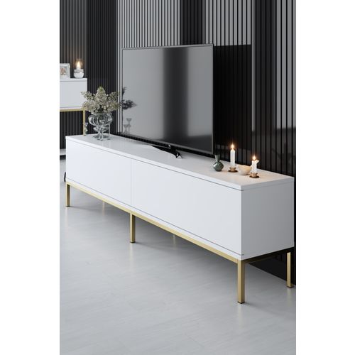 Lord - White, Gold WhiteGold TV Stand slika 3