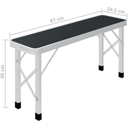 Sklopivi stol za kampiranje s 2 klupe aluminijski sivi slika 27