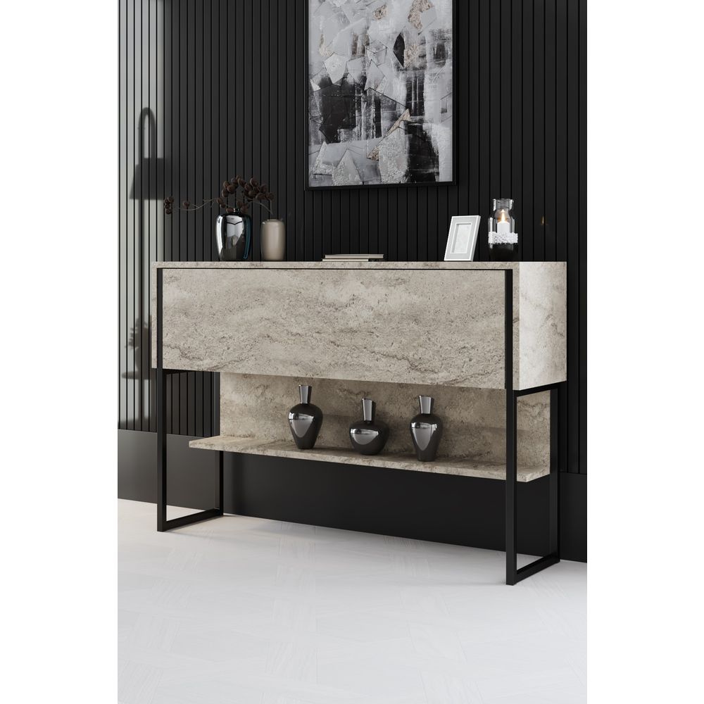 Luxe Set - Travertin, Crni Travertin: Set namještaja za dnevnu sobu slika 4