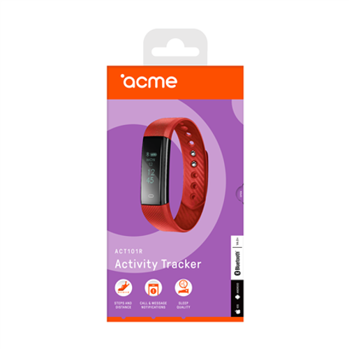 ACME Sportska narukvica, crvena, OLED, Touchscreen, Bluetooth, Built-in pedometer ACT101R slika 2