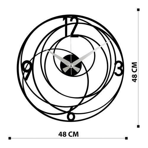 Enzoclock - S027 Crni Dekorativni Metalni Zidni Sat slika 6