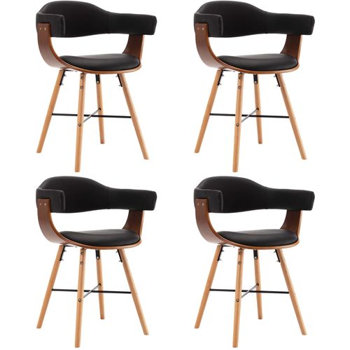 Blagovaonske stolice od umjetne kože i drva 4 kom crne slika 18