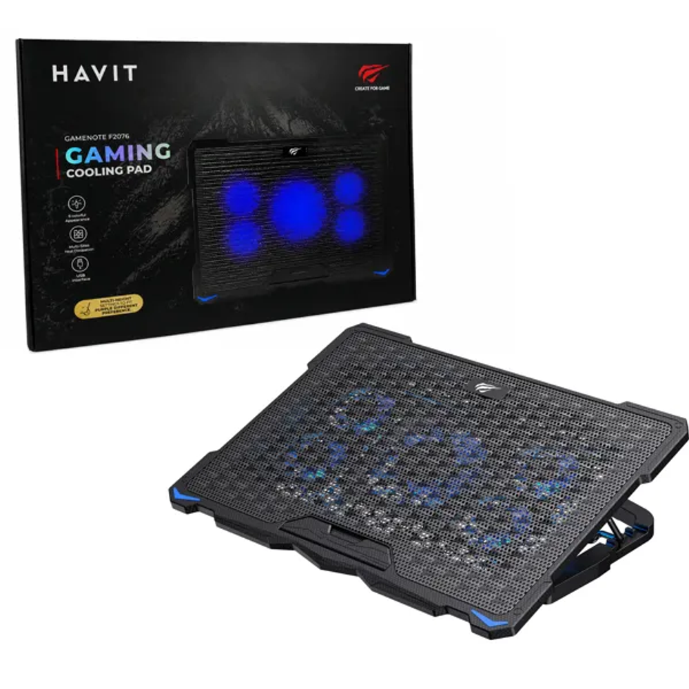 HAVIT GAMENOTE COOLING PAD" ZA LAPTOP F2076  RGB do 17" slika 1