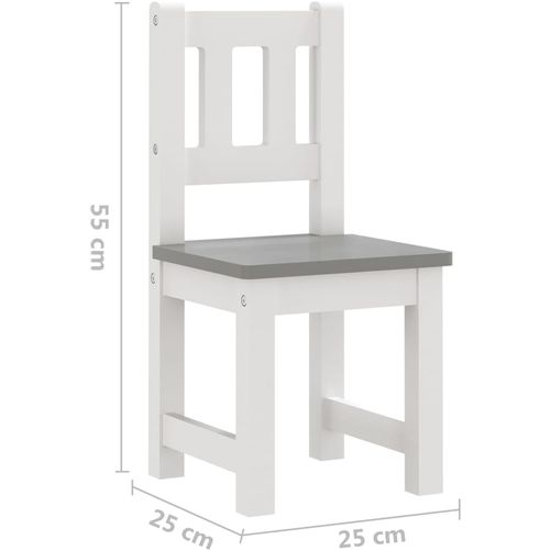 3-dijelni set dječjeg stola i stolica bijelo-sivi MDF slika 8
