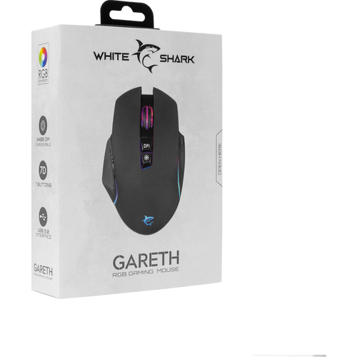 White Shark miš GM-5009 GARETH crni/ 6400 dpi slika 14