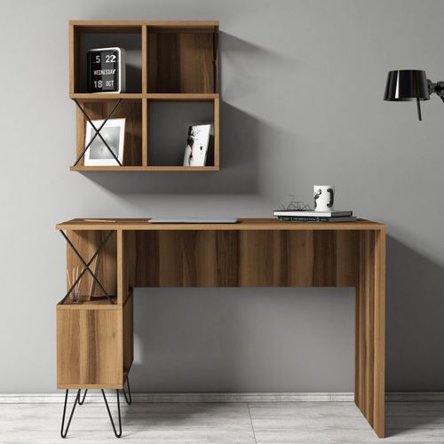 Extra 2 - Walnut WalnutBlack Study Desk slika 2