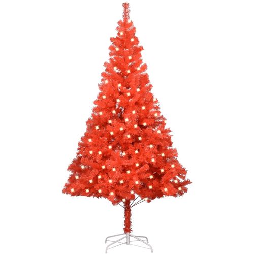 Umjetno božićno drvce LED sa stalkom crveno 240 cm PVC slika 9