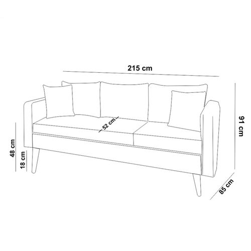 Atelier Del Sofa Sofia-Tamnoplava Trosed tamnoplave boje slika 6