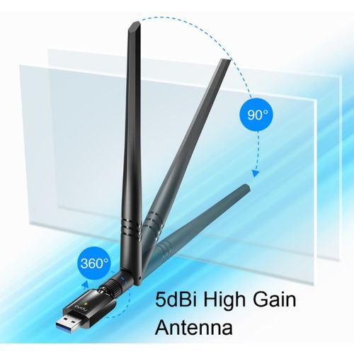 Cudy WU1400 AC1300 Wi-Fi USB 3.0 Adapter,2.4+5Ghz,5dBi high gain detach.antenna,AP(Alt.U1,U6) slika 2