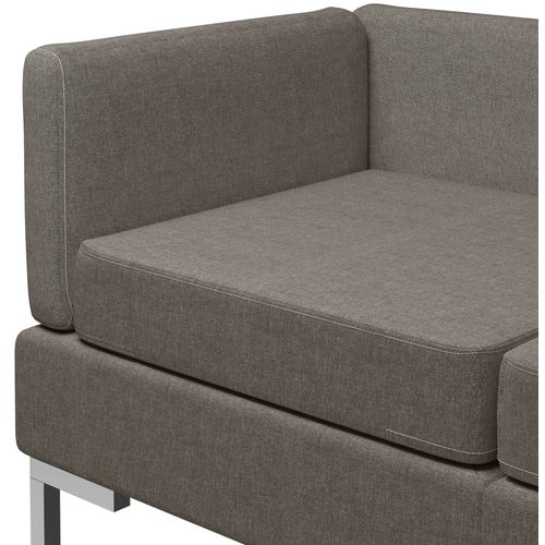 2-dijelni set sofa od tkanine smeđe-sivi slika 12