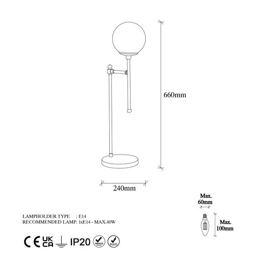 Opviq Stolna lampa, 942FLG1862 slika 8