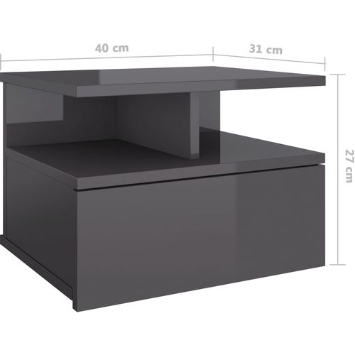 Viseći noćni ormarići 2 kom sjajni sivi 40x31x27 cm od iverice slika 48