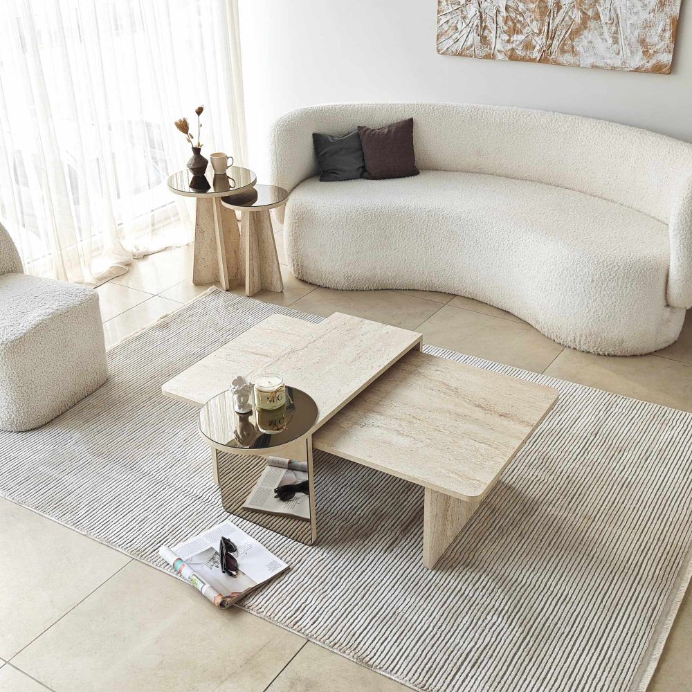 Nesting stolovi Luna, boje: Travertin, Bronza (4 komada) slika 6