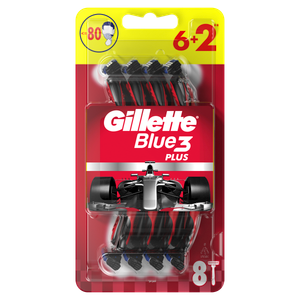 Gillette jednokratni brijači Blue3 Plus Red 6+2 kom