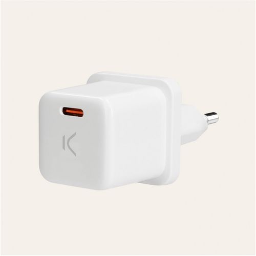 KSIX, zidni punjač USB-C 20W PD, mini, ultra brzi, bijeli slika 1