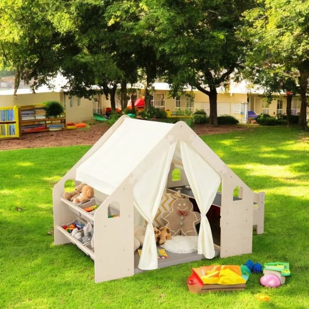 Kinder Home Multifunkcionalna drvena dječija kućica 6U1 slika 18