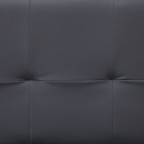 Kauč na razvlačenje od umjetne kože s dva jastuka sivi slika 29
