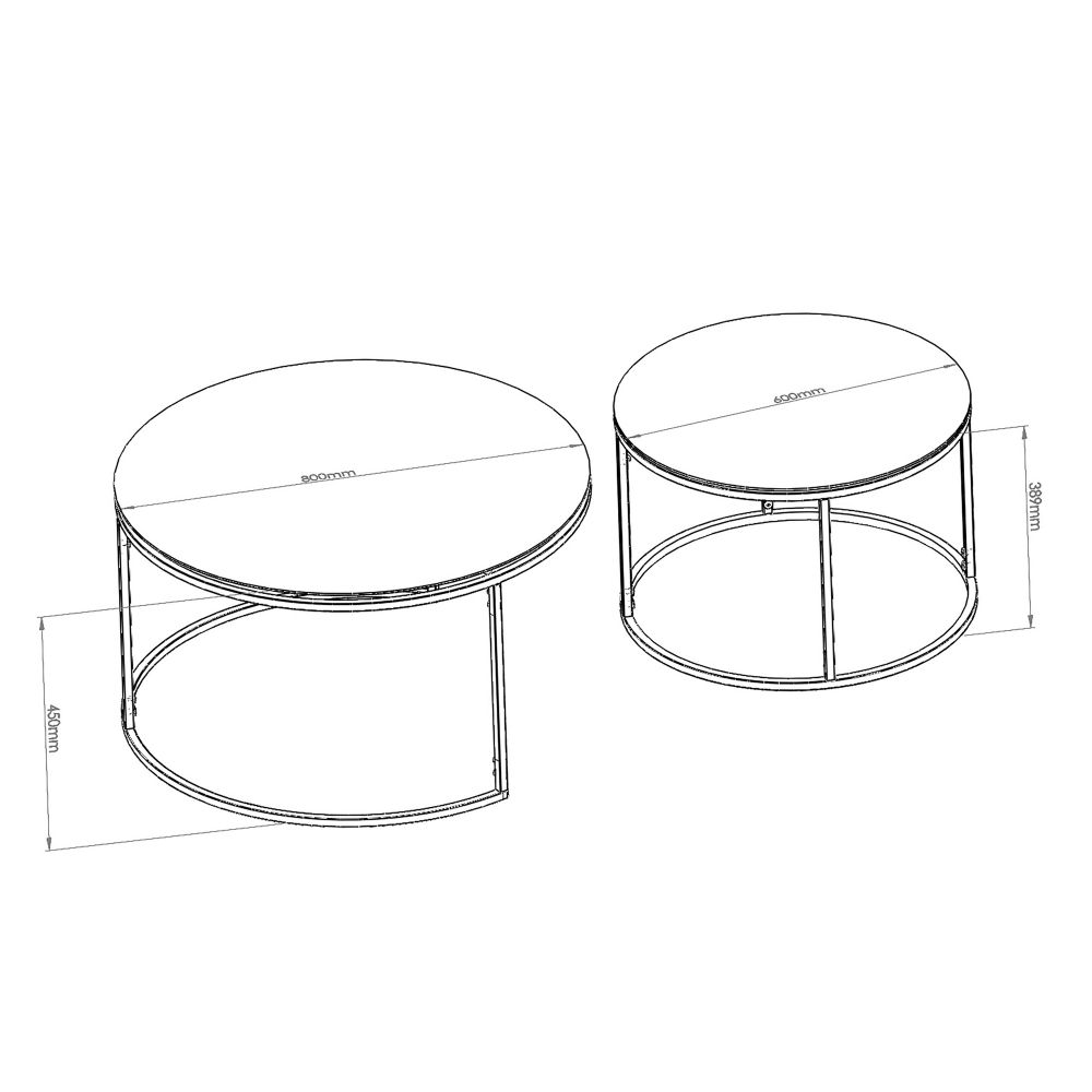 Set stolova za gniježđenje Tokyo - Black Black (2 komada) slika 9