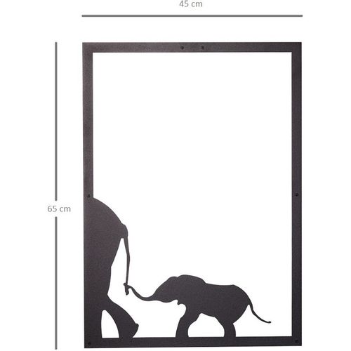 Elephant Family Black Decorative Metal Wall Accessory slika 3