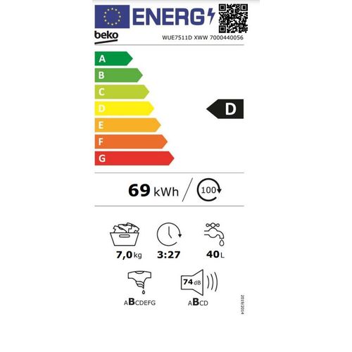 Beko WUE 7511 D XWW Veš mašina, 7 kg, 1000 rpm, ProSmart Inverter motor, Dubina 49 cm slika 6