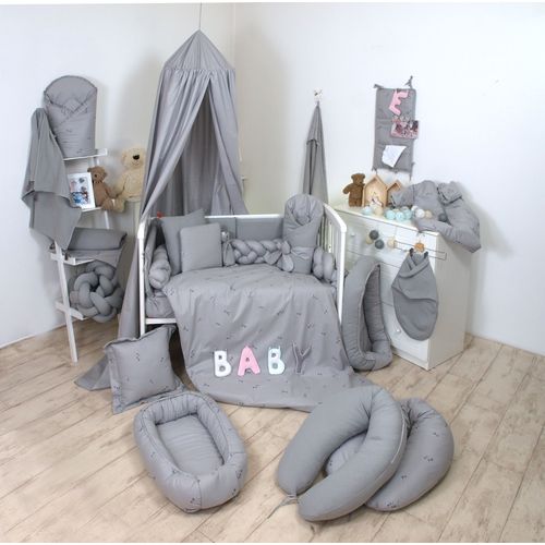 Amy posteljina set 2 elem. Pure Grey (za krevetić 120x60 cm) slika 7