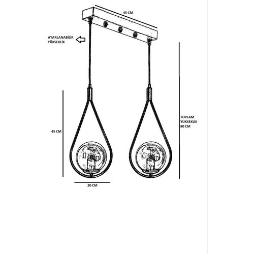 Damla 2 Li Sıralı Beyaz Camlı Eskitme Sarkıt White
Copper Chandelier slika 2